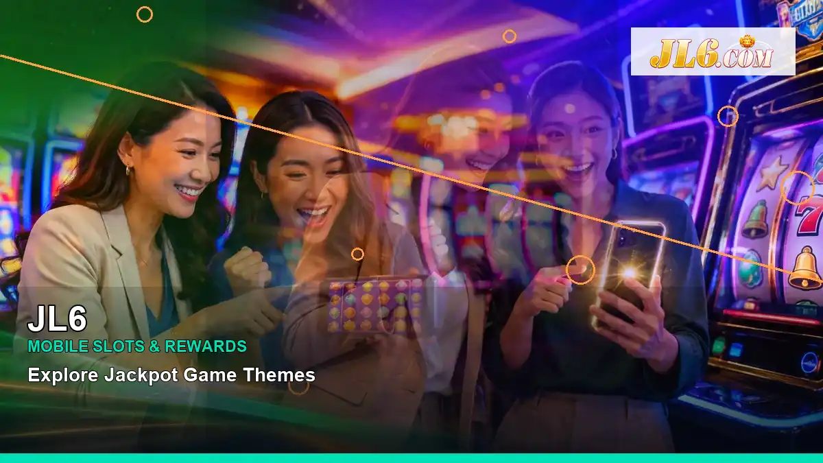 JL6 adventure online slot games featuring an adult Filipina casino host with a panoramic reel composition