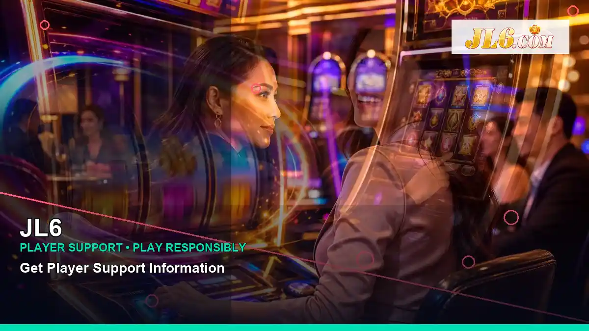 JL6 fruit reels online slot games featuring an adult Filipina casino host with a left-diagonal composition